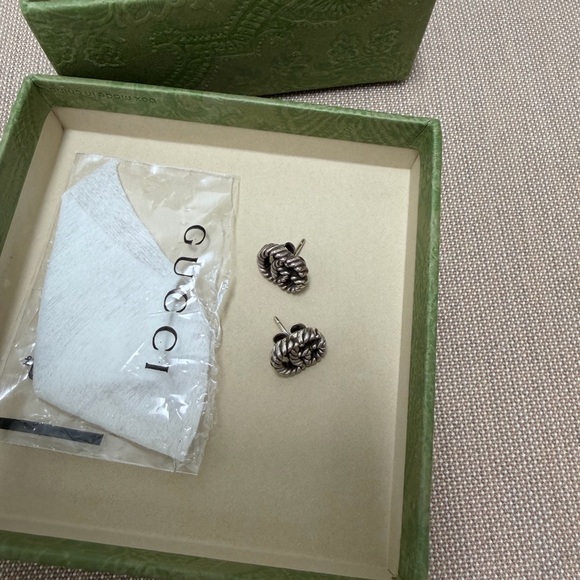 Gucci Silver Knot Stud Earrings